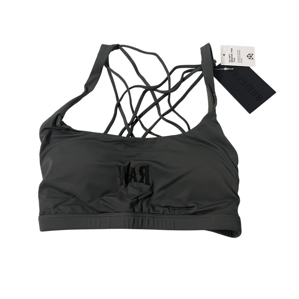 RAW ACVIVE WEAR CHARCOAL GRAY BRA NEW SMALL
